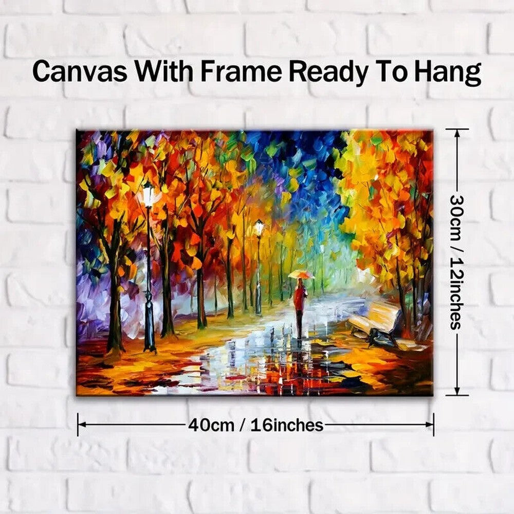 Nordic Style, Colorful Landscape Canvas Print Framed 12" x 16" Wall Art Home & Garden:Home Décor:Posters & Prints Style Your Walls